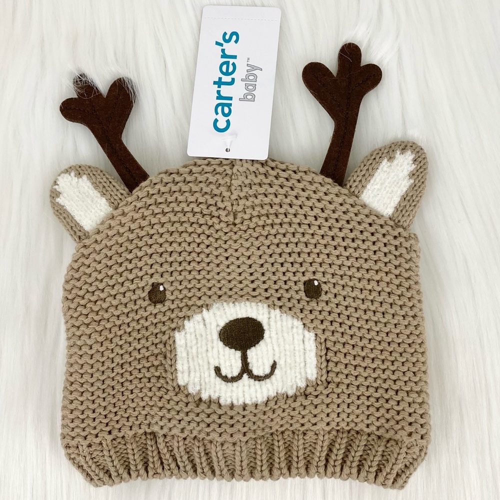 Carter’s baby reindeer Christmas beanie hat 3-9 months